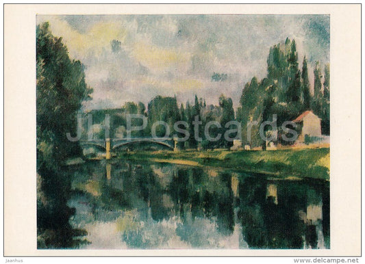 painting by Paul Cezanne - Bridge over the Marne , 1888 - French art - Russia USSR - 1985 - unused - JH Postcards
