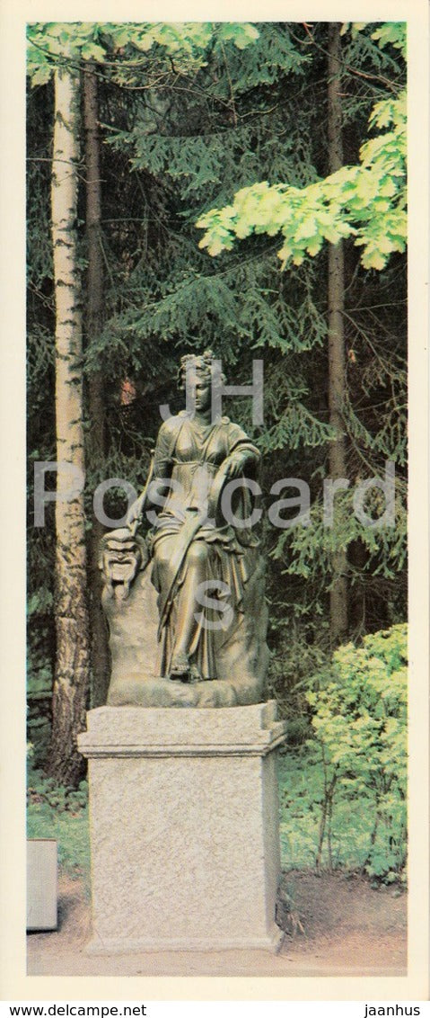 Pavlovsk Park - Old Silvia - sculpture of Thalia - 1979 - Russia USSR - unused - JH Postcards