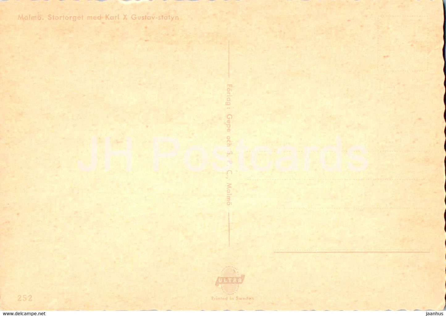 Malmo - Stortoget med Karl X Gustav statyn - 252- Sweden - unused