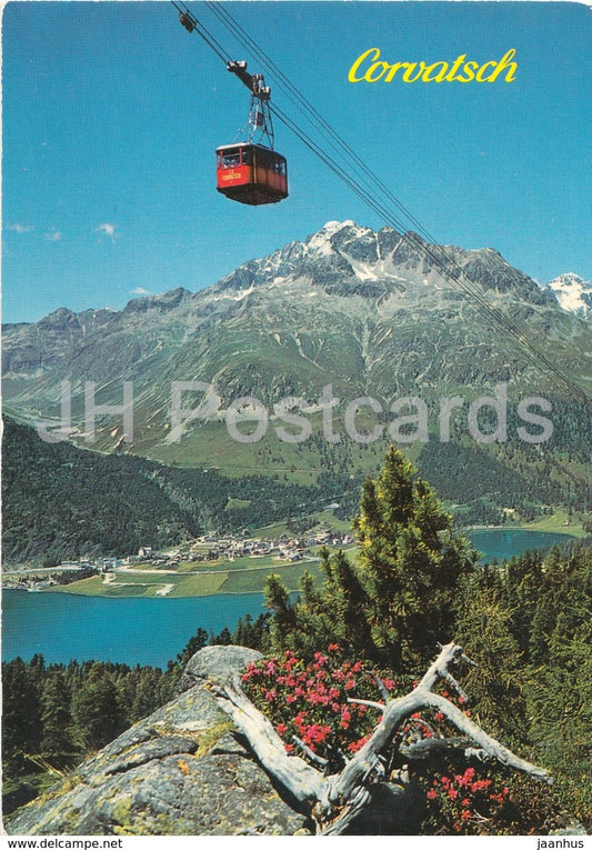 Corvatsch - Silvaplana mit Corvatschbahn - cable car - 92 - Switzerland - used - JH Postcards