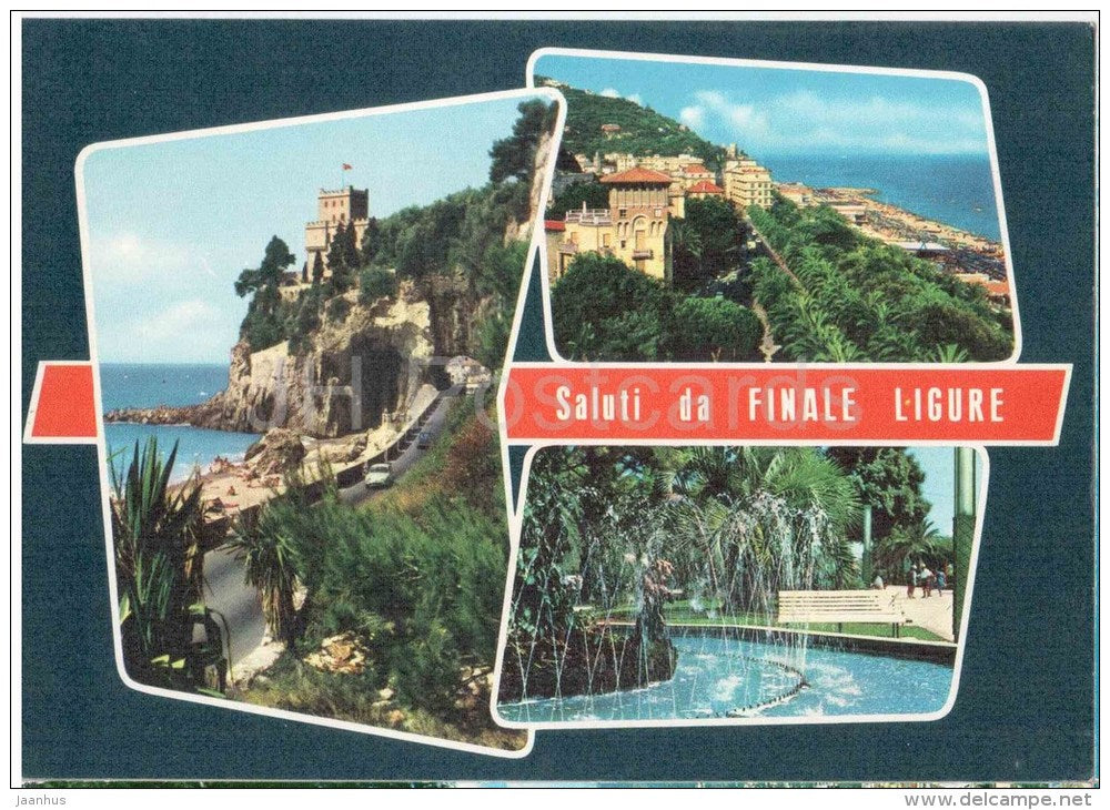 Saluti da Finale Ligure - Il Castelletto e via Aurelia -  F. 133 - Italia - Italy - unused - JH Postcards