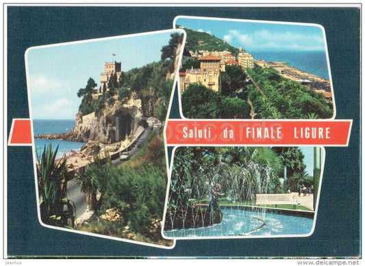 Saluti da Finale Ligure - Il Castelletto e via Aurelia -  F. 133 - Italia - Italy - unused - JH Postcards