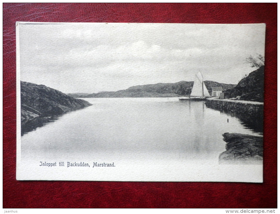 Inloppet till Backudden - sailing boat - Marstrand - 837 - old postcard - Sweden - unused - JH Postcards