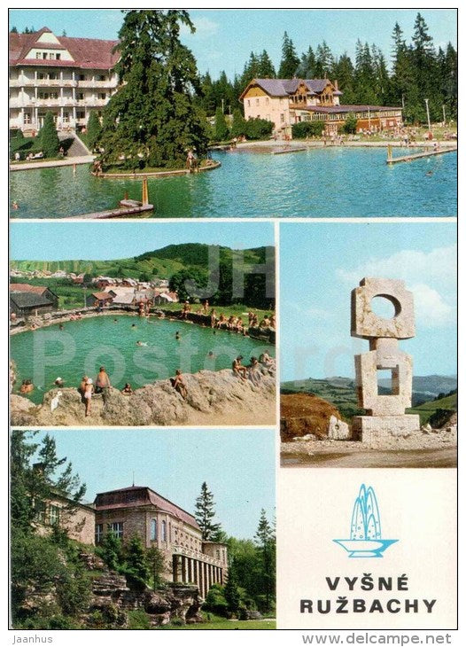 Spa - thermal swimming pool - healing house Dukla - Krater - Vysne Ruzbachy - Czechoslovakia - Slovakia - used 1975 - JH Postcards