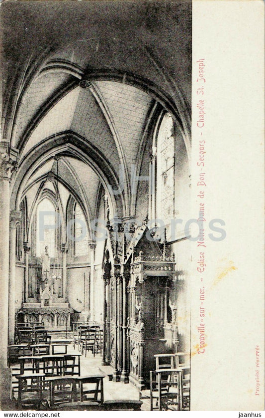 Trouville sur Mer - Eglise Notre Dame de Bon - Secqours - Chapelle St Joseph - church - old postcard - France - unused - JH Postcards