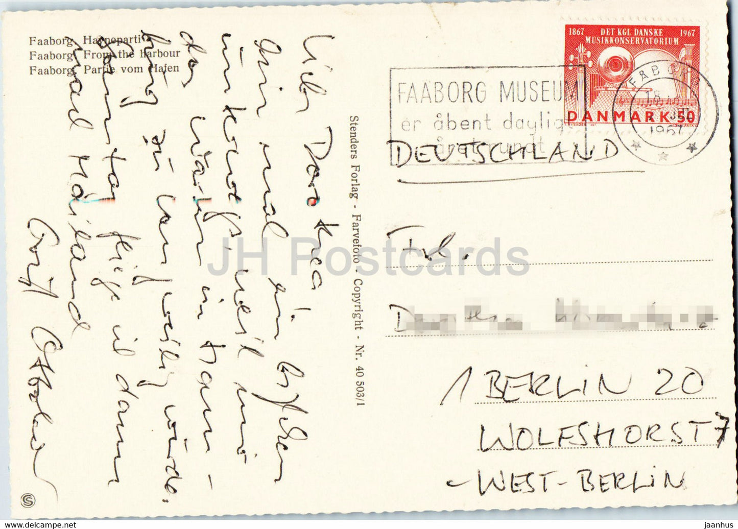 Faaborg – From the Harbour – Boot – 1967 – Dänemark – gebraucht