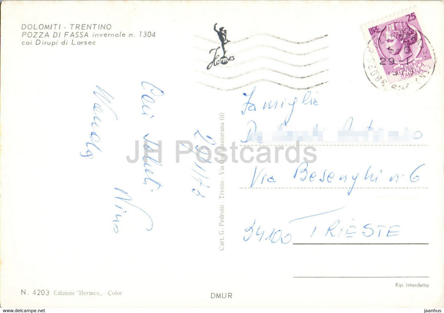 Pozza di Fassa - Dolomiti - Trentino - Dirupi di Larsec - 1973 - Italy - used