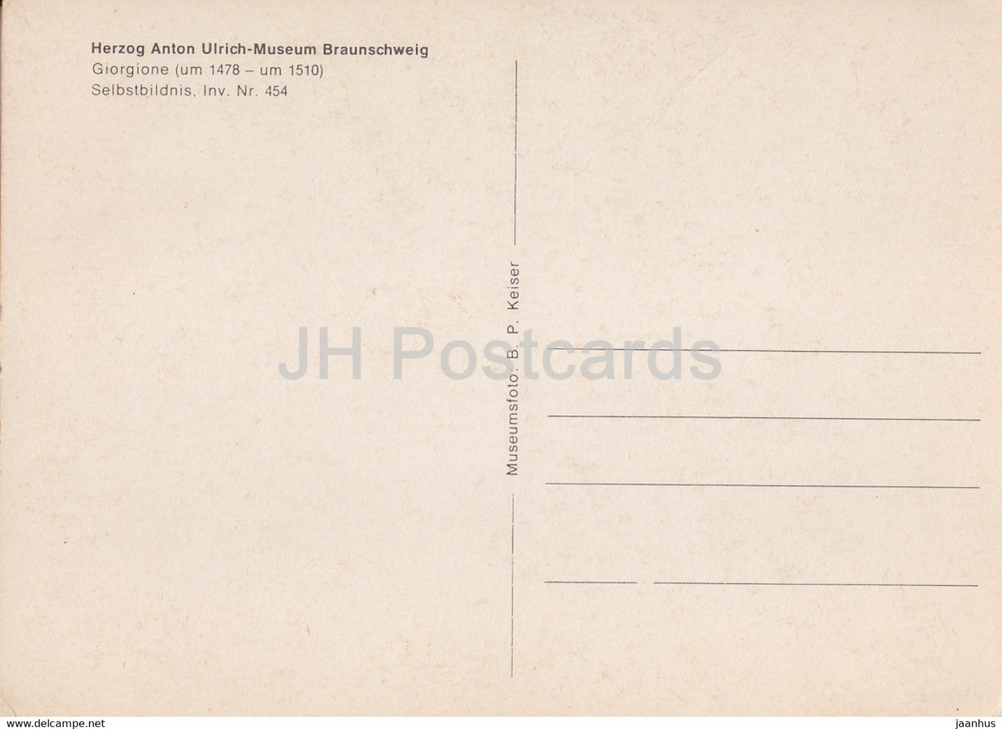 painting by Giorgione - Selbstbildnis - Self Portrait - Italian art - Germany - unused