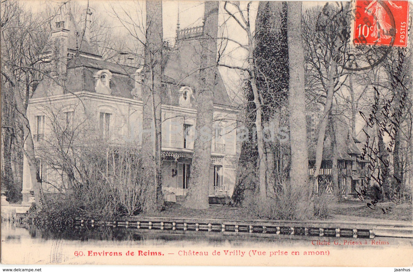Environs de Reims - Chateau de Vrilly - Vue prise en amont - castle - 60 - 1908 - old postcard - France - used - JH Postcards