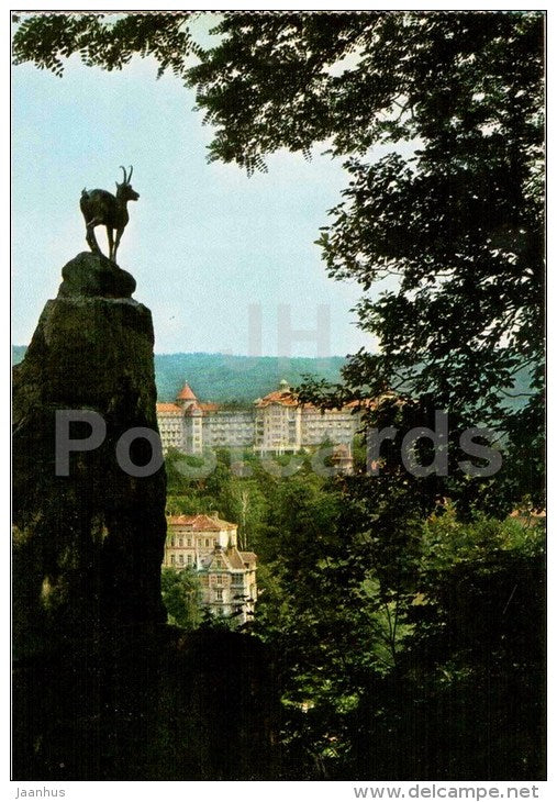 Karlovy Vary - Karlsbad - looking from the Stag´s Leap towards the sanatorium Imperial - Czechoslovakia - Czech - - JH Postcards