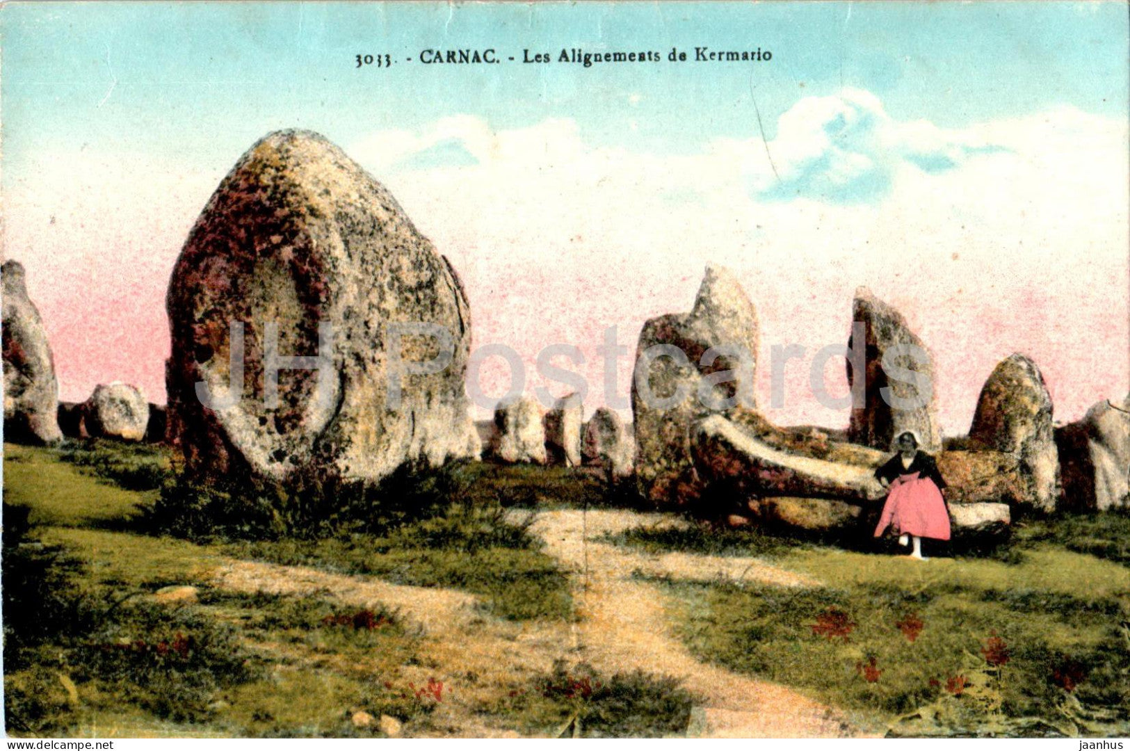 Carnac - Les Alignements de Kermario - 3033 - old postcard - France - used - JH Postcards