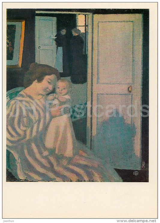 illustration by Maurice Denis - Mother and Child , 1890s - French Art - 1982 - Russia USSR - unused - JH Postcards