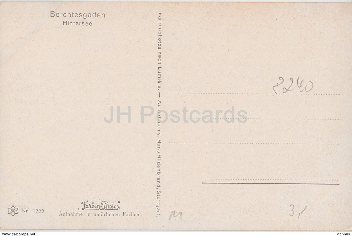 Berchtesgaden - Hintersee - 1365 - old postcard - Germany - unused
