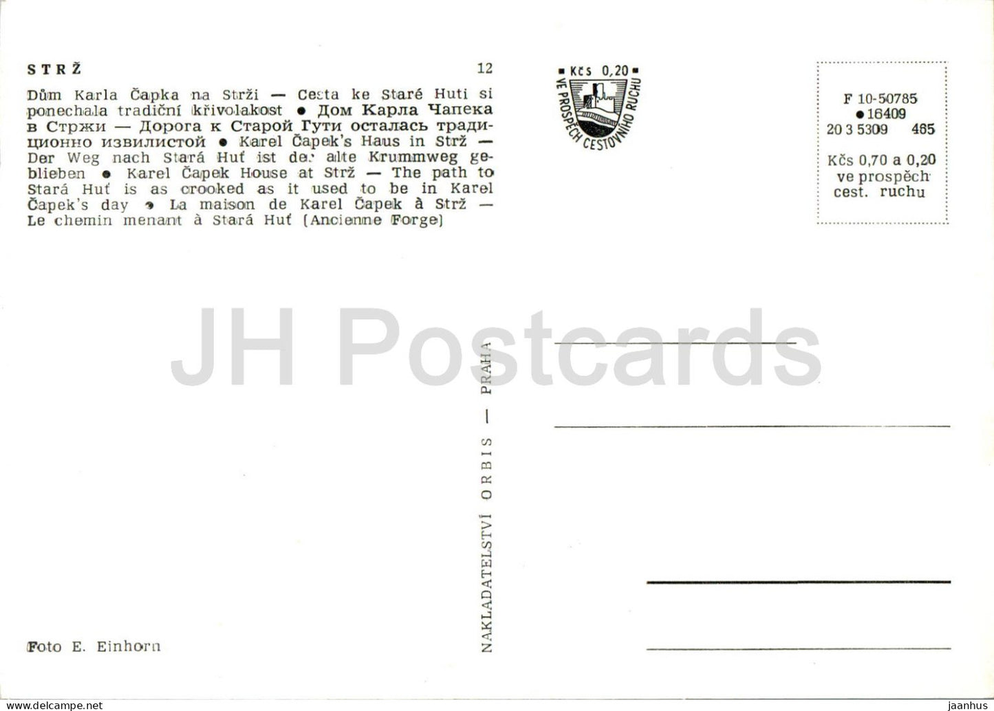 Strz - Karel Capek House at Strz - The path to Stara Hut - 12 - Czech Repubic - Czechoslovakia - unused