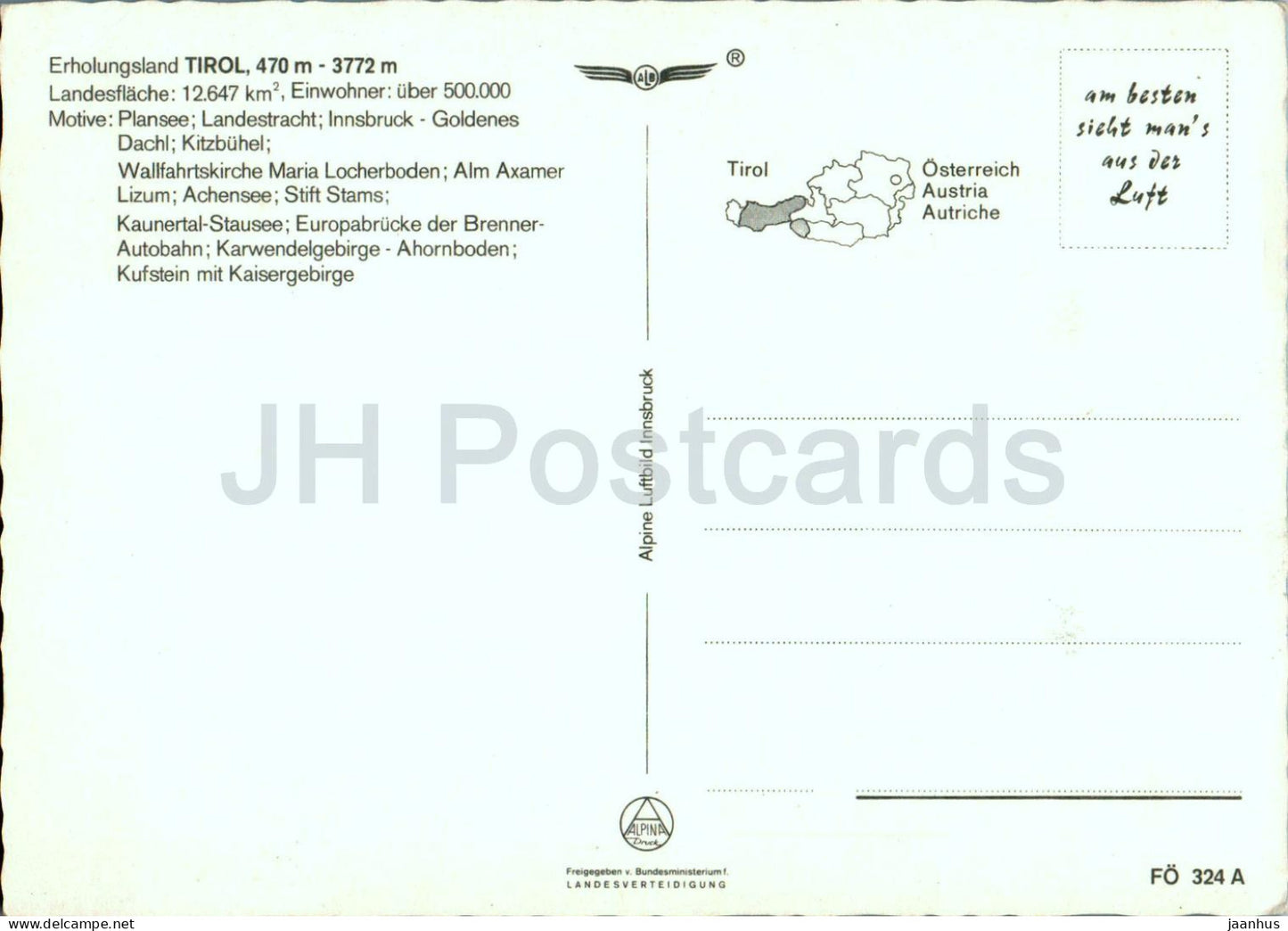 Tirol - Immer ein Erlebnis - multiview - 324 - Autriche - inutilisé 