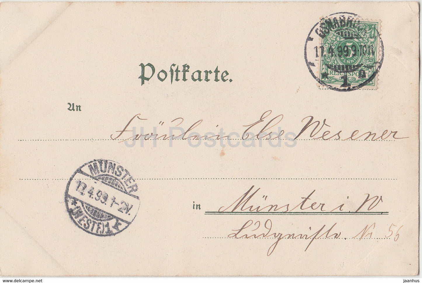 fille - chat - illustration - Serie IV - carte postale ancienne - 1899 - Allemagne - utilisé