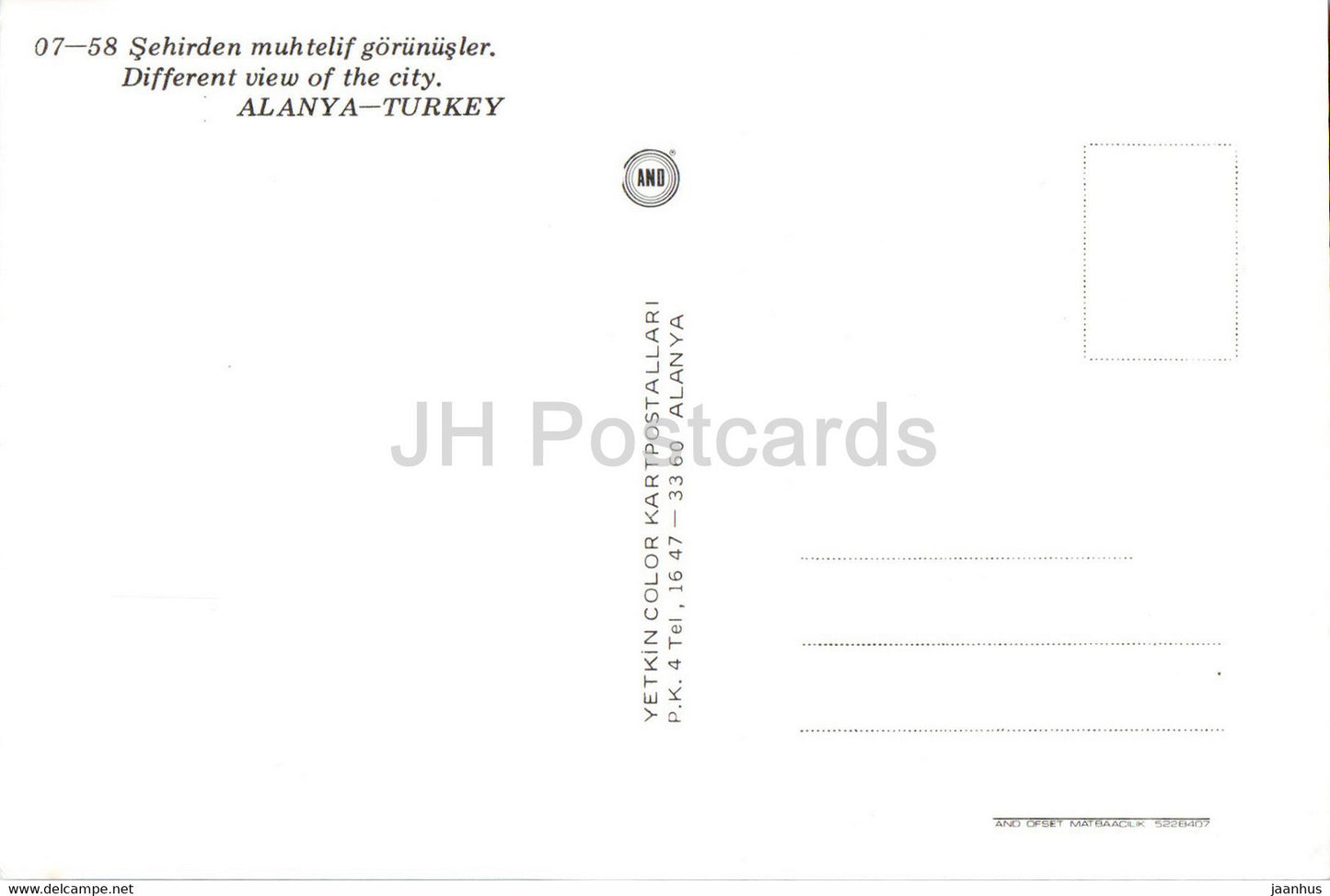 Alanya - Different view of the City - boat - Yetkin Color - Turkey - unused