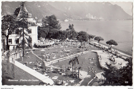 Montreux - Piscine du Casino - 216 - Switzerland - 1958 - used - JH Postcards