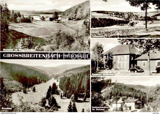 Grossbreitenbach Thur Wald - Grundstal - Gasthaus Wallbrucke - Leutnantsmuhle - Germany DDR - used - JH Postcards