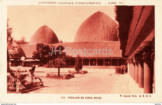 Pavillon du Congo Belge - Exposition Coloniale Internationale - Paris 1931 - old postcard - France - unused - JH Postcards