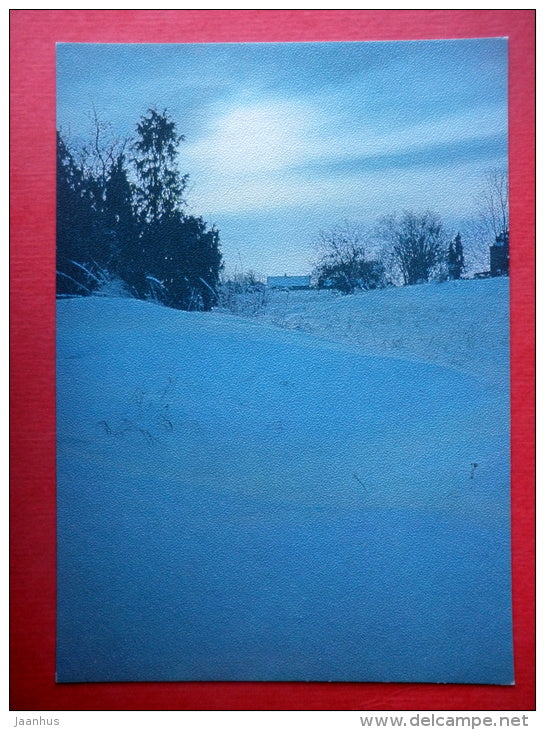 Estonia in Winter - landscape - VIII - house - 1988 - Estonia USSR - unused - JH Postcards