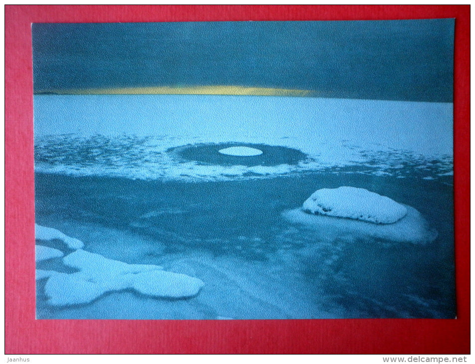 Estonia in Winter - sea - ice - 1988 - Estonia USSR - unused - JH Postcards