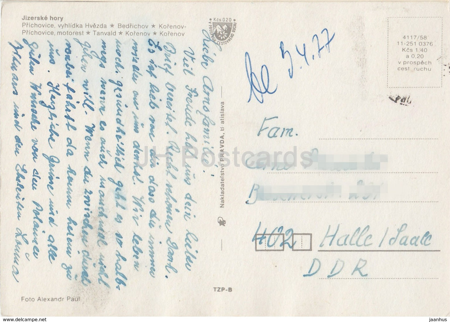 Jizerske Hory - Hvezda tower - Bedrichov - Tanvald - Korenov - multiview - Czechoslovakia - Czech Republic - 1977 - used