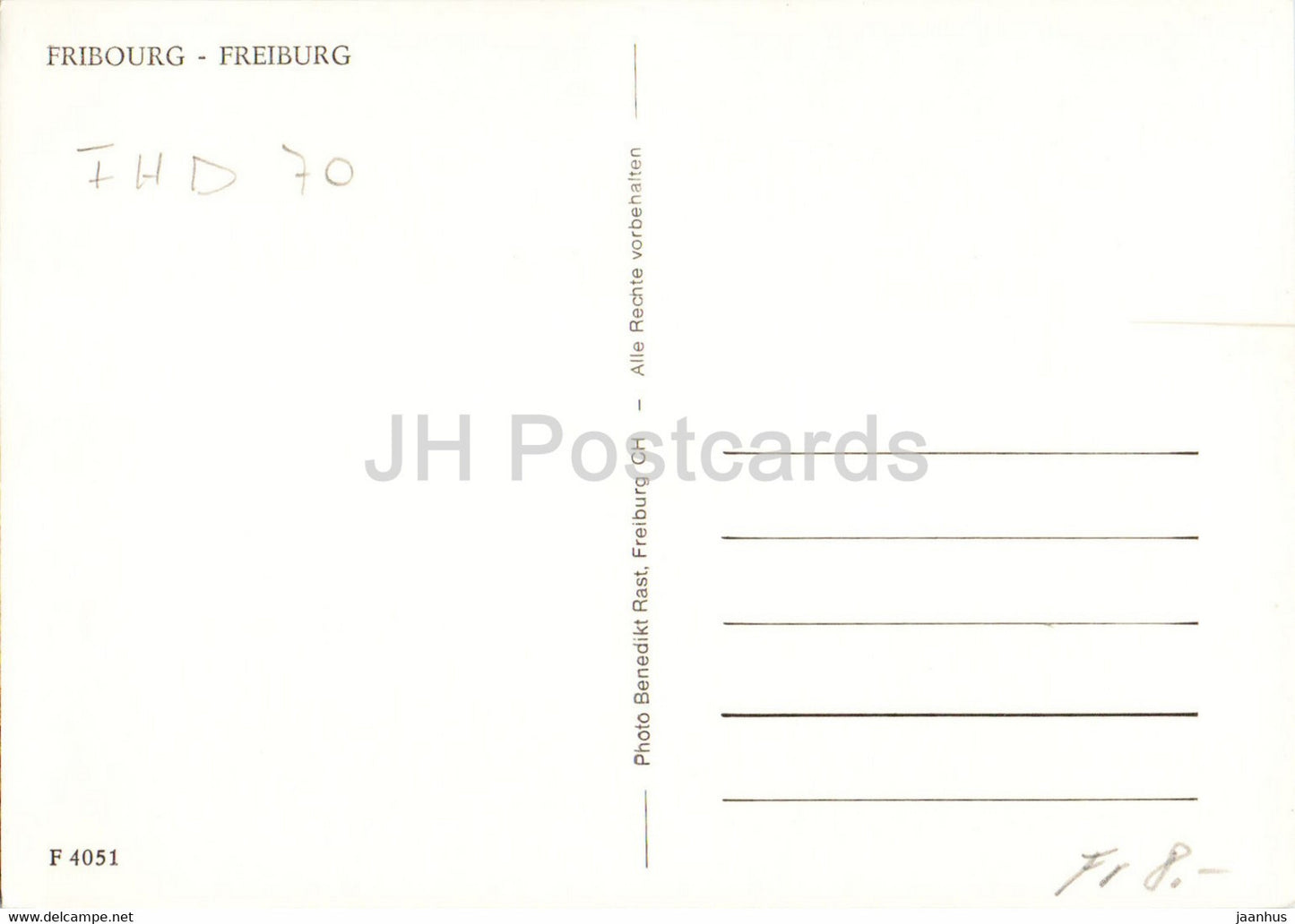 Fribourg - Freiburg - 4051 - old postcard - Switzerland - used