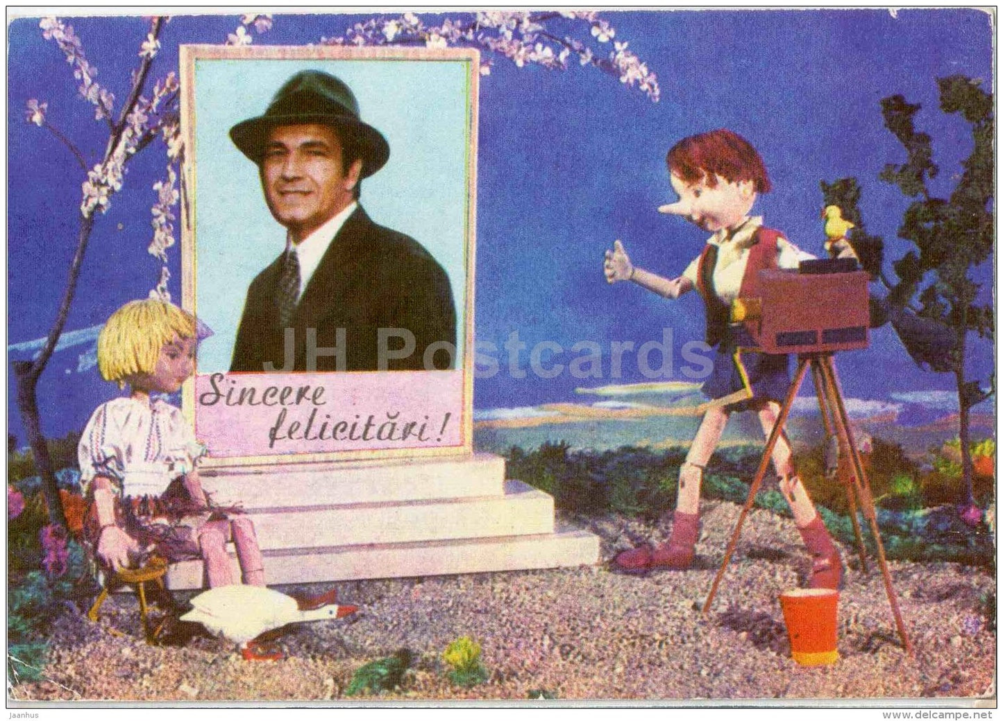 romanian film director Sergiu Nicolaescu - movie - Romania - sent from Romania to Estonia Tallinn - JH Postcards