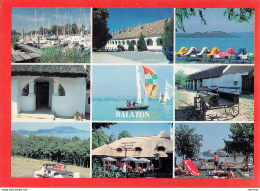 Balaton - sailing boat - multiview - 1995 - Hungary - used - JH Postcards
