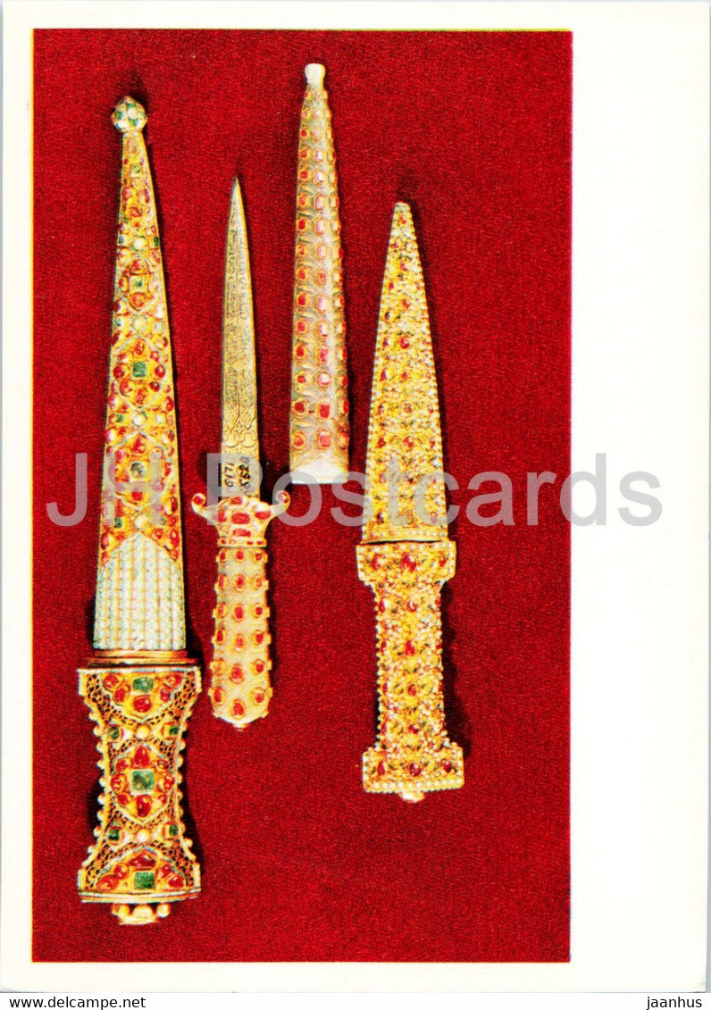 Ceremonial Gold Steel - Daggers - orient - Moscow Kremlin Armoury - 1976 - Russia USSR - unused - JH Postcards