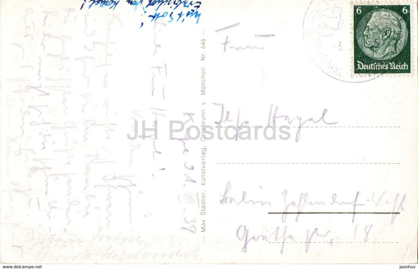 Kochelsee mit Herzogstand 1734 m - old postcard - 1939 - Germany - used