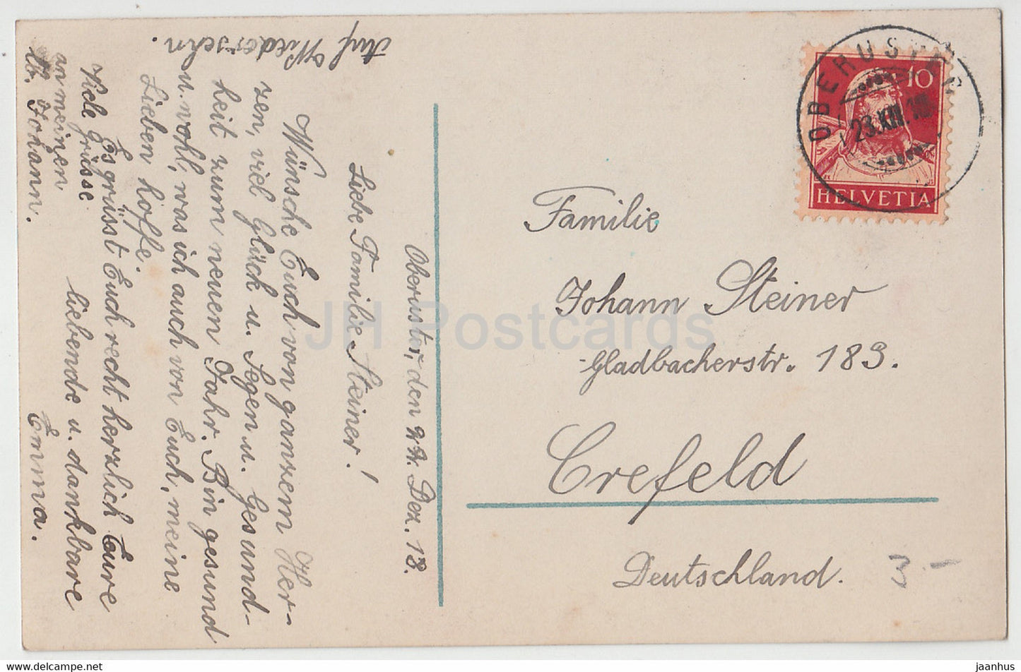 New Year Greeting Card - Viel Gluck im Neuen Jahr - boy - R K L 7147/2 - old postcard - 1918 - Germany - used