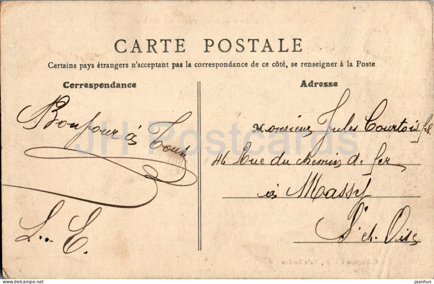 Malesherbes - Sentier dans les Roches - alte Postkarte - 1909 - Frankreich - gebraucht 