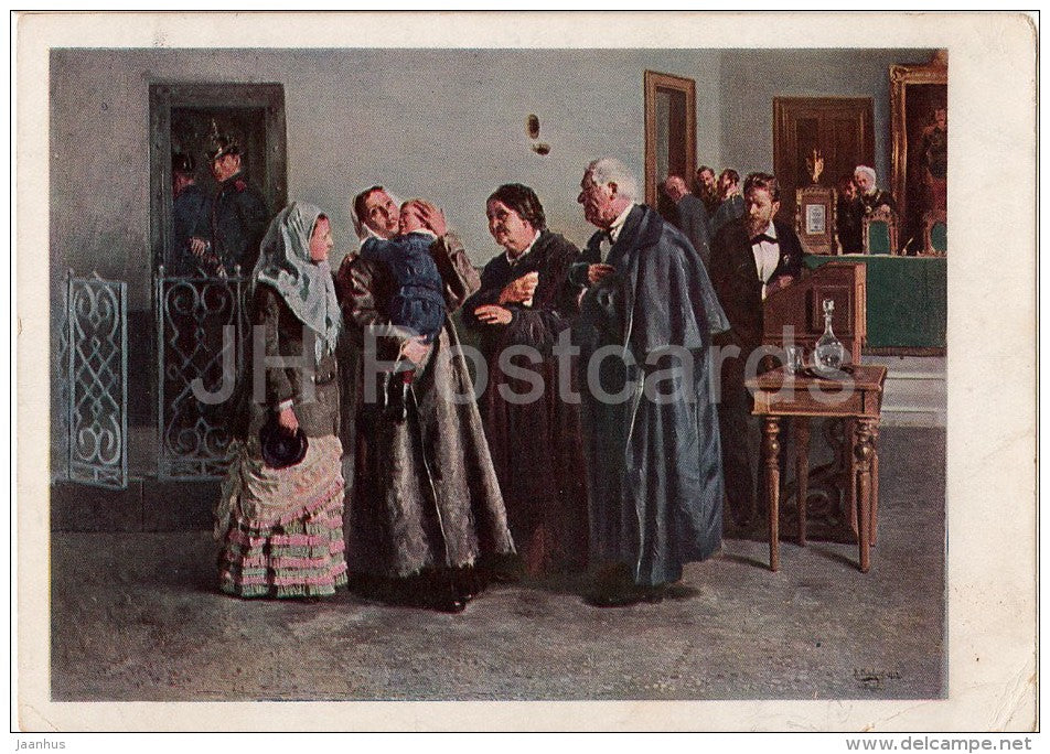 painting by V. Makovsky - Justifiable , 1882 - court - Russian art - 1930 - Russia USSR - unused - JH Postcards