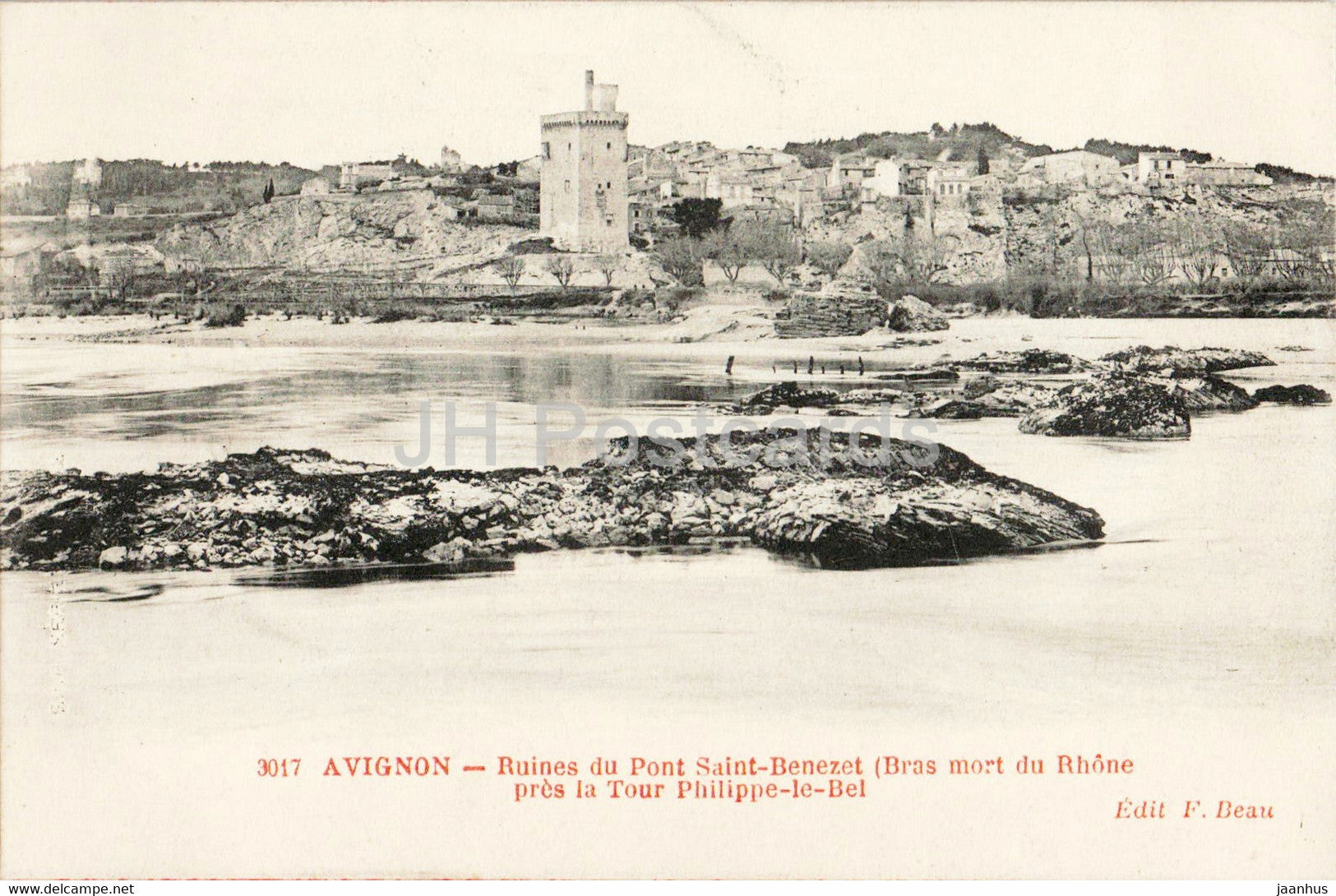 Avignon - Ruines du Pont Saint Benezet - Bras mort du Rhone - Tour Philippe le Bel - 3017 old postcard - France - unused - JH Postcards