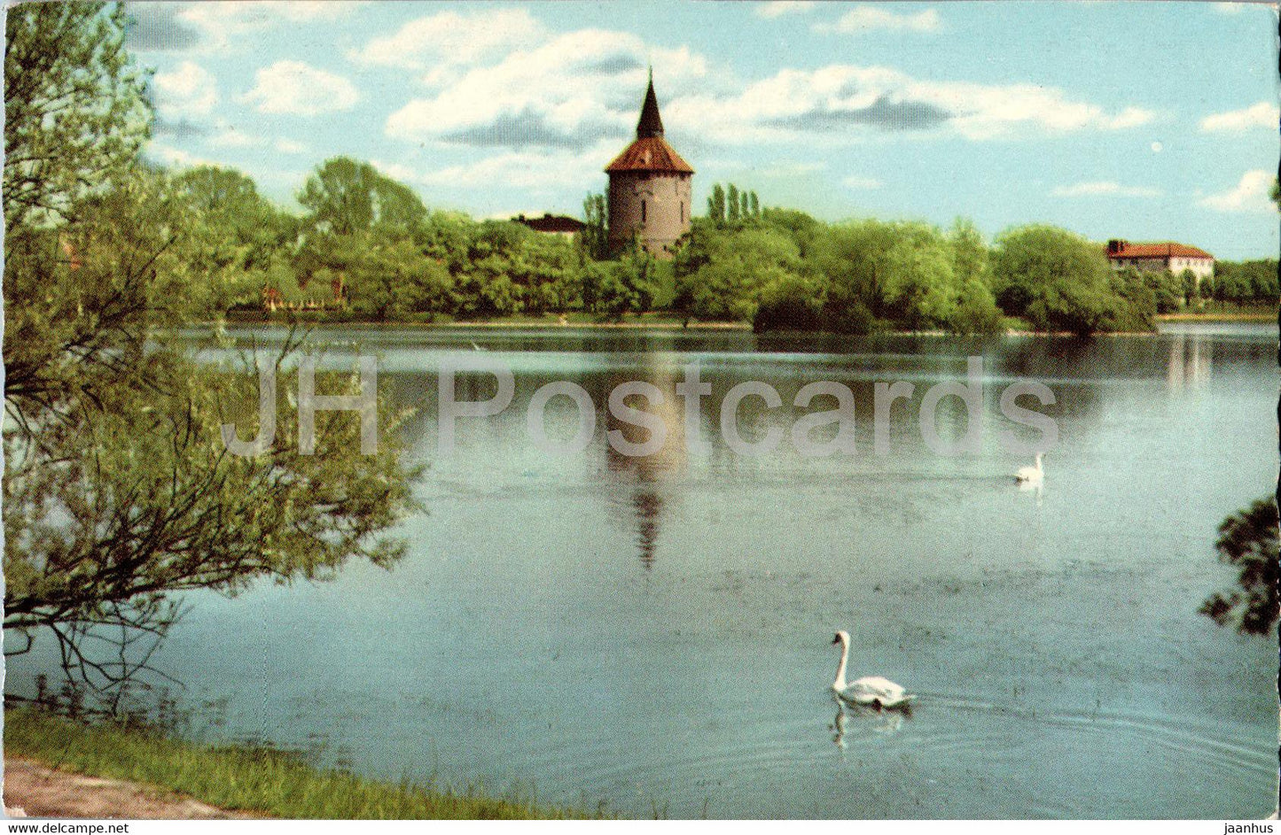 Malmo - The Willow Ponds - old postcard - Sweden - used - JH Postcards