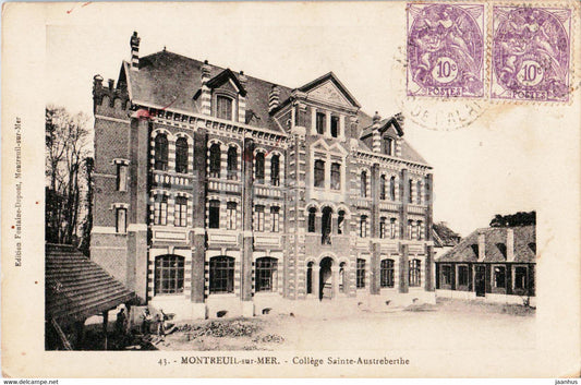 Montreuil sur Mer - College Sainte Austreberthe - 43 - old postcard - France - used - JH Postcards