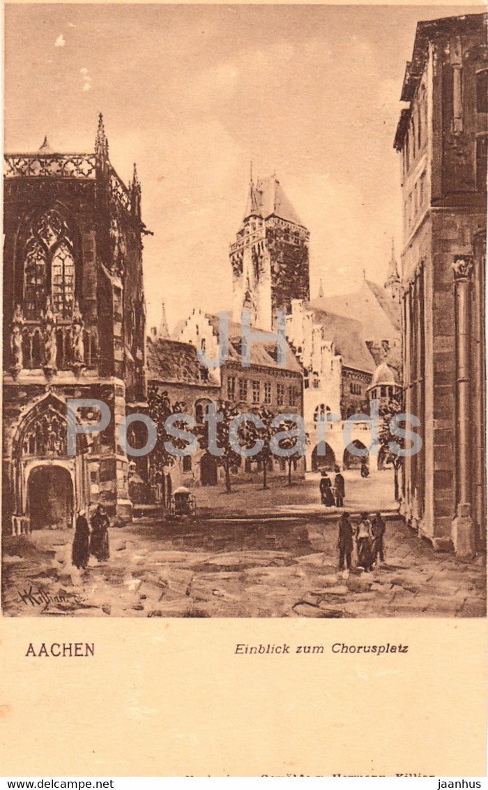 Aachen - Einblick zum Chorusplatz - Gemalde v Hermann Killian - old postcard - 1907 - Germany - unused - JH Postcards