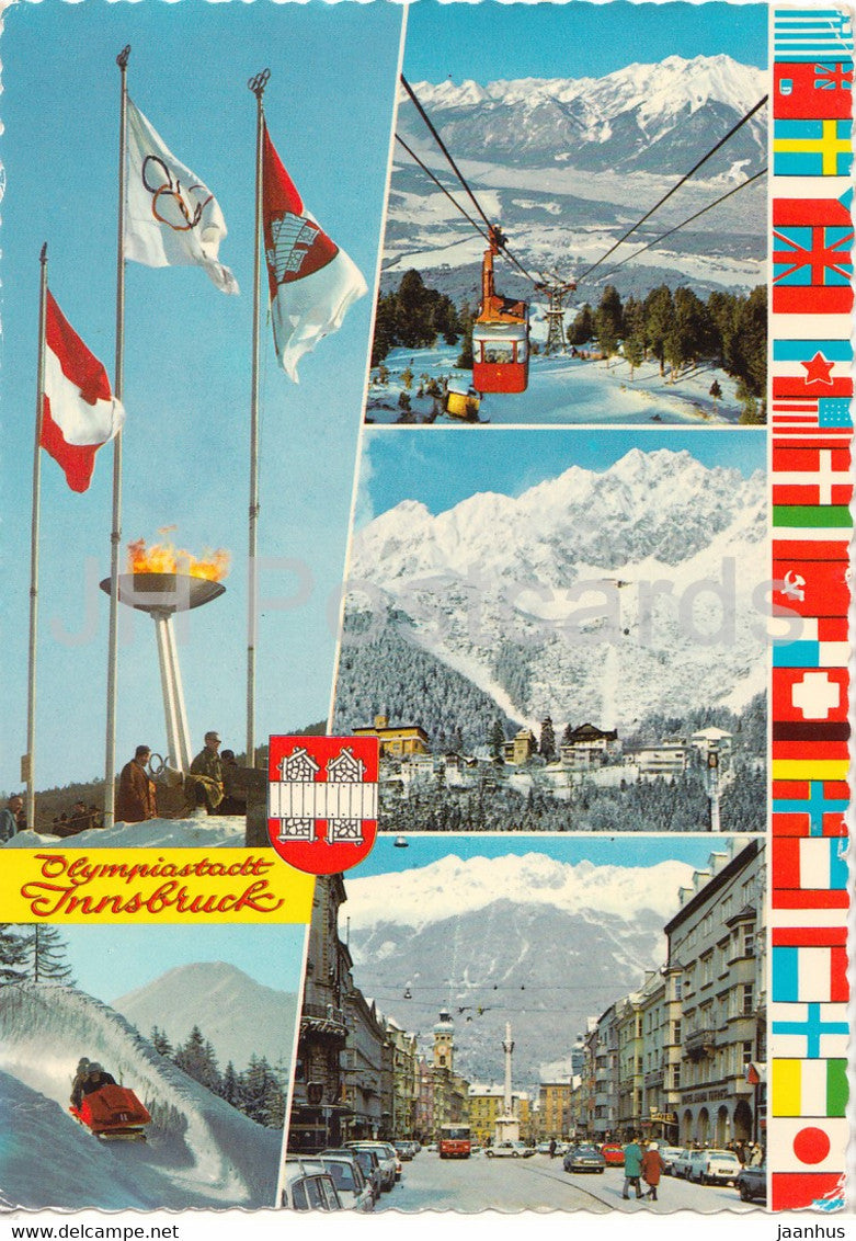 Olympiastadt Innsbruck - Olympisches Feuer - Bob und Rodelbahn - Patscherkofel - Olympic Games - 1978 - Austria - used - JH Postcards