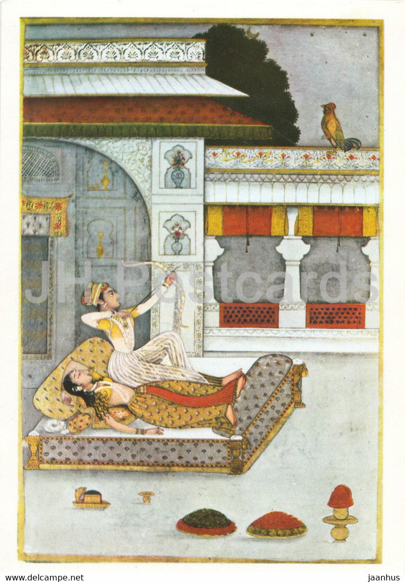 Indische Miniatur - Der Morgen nach der Liebesnacht - The Morning after Love - 1535 - Indian art - Germany DDR - unused - JH Postcards