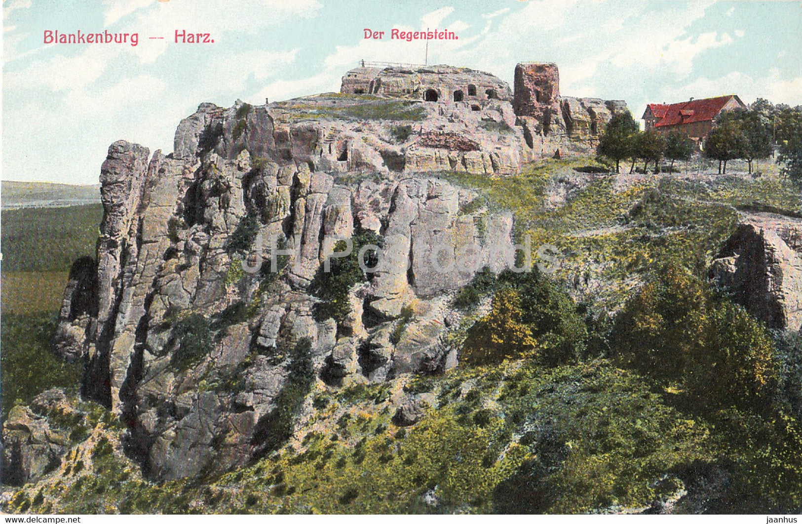 Blankenburg Harz - Der Regenstein - Harz Zahnrad Bahn Blankenburg Rubeland - Tanne 482 - old postcard - Germany - unused - JH Postcards