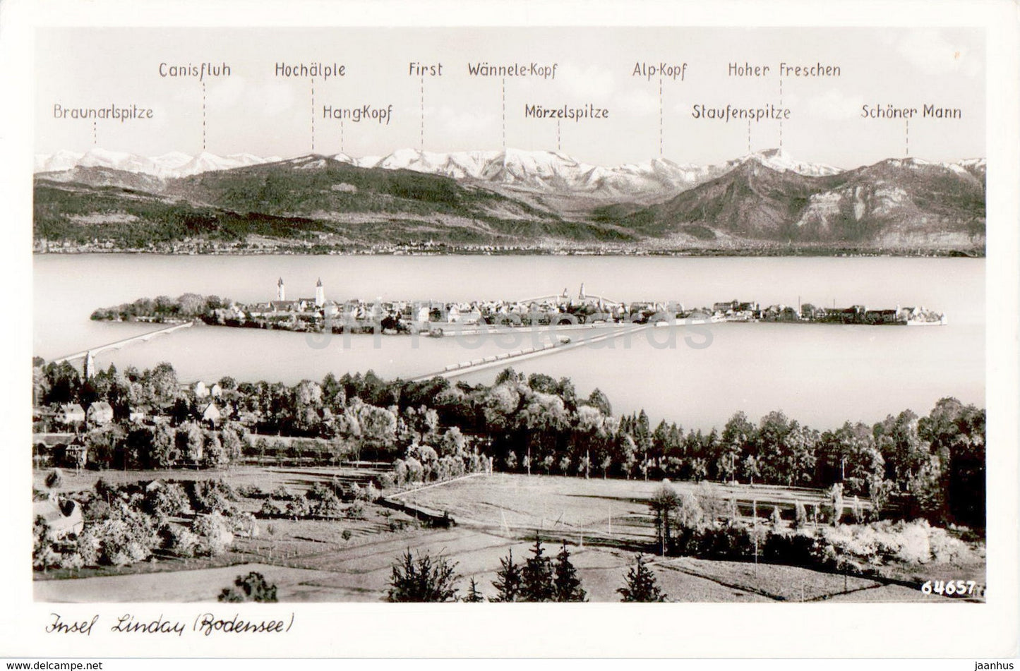 Insel Lindau - Bodensee - 64657 - old postcard - 1953 - Germany - used - JH Postcards