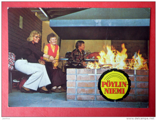 Pöylinniemi - fireplace - Finland - circulated in Finland 1984 - JH Postcards
