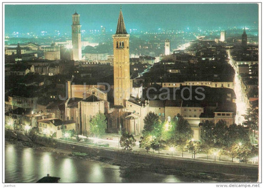 Panorama Notturno - General view nocturn - Verona - Veneto - 70 - Italia - Italy - unused - JH Postcards