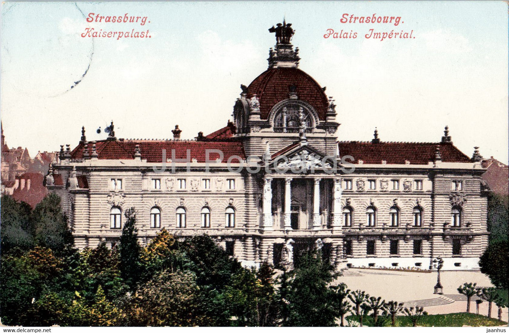 Strassburg - Strasbourg - Kaiserpalast - Palais Imperial - castle - old postcard - 1907 - France - used - JH Postcards