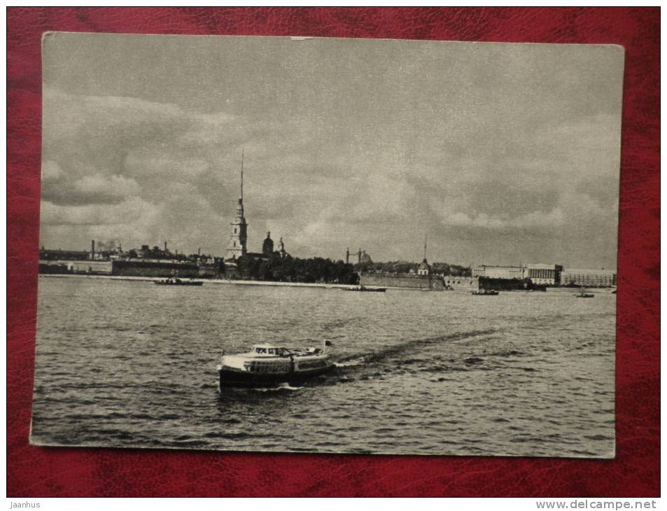 Leningrad - St. Petersburg - Neva river. Peter and Paul Fortress - 1959 - Russia - USSR - unused - JH Postcards