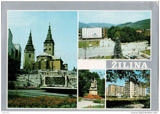 Zilina - church - monument - Czechoslovakia - Slovakia - used 1982 - JH Postcards
