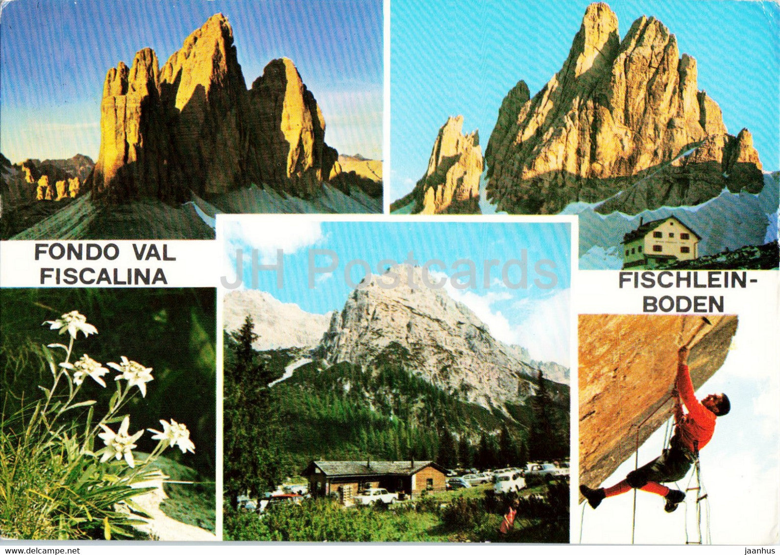 Fondo val Fiscalina - Fischleinboden - multiview - mountaineer - 1977 - Italy - used - JH Postcards