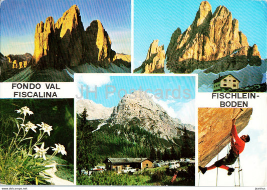 Fondo val Fiscalina - Fischleinboden - multiview - mountaineer - 1977 - Italy - used - JH Postcards